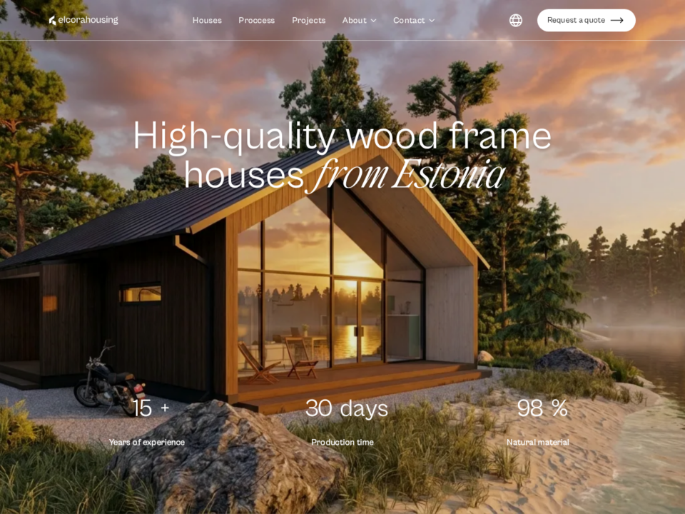Elcora Housing veebileht ja majade kataloog