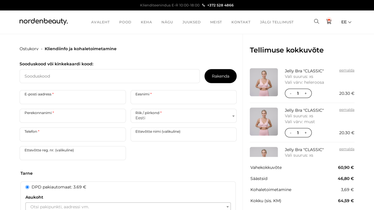 Nordenbeauty e-pood ja pidev UX-arendus
