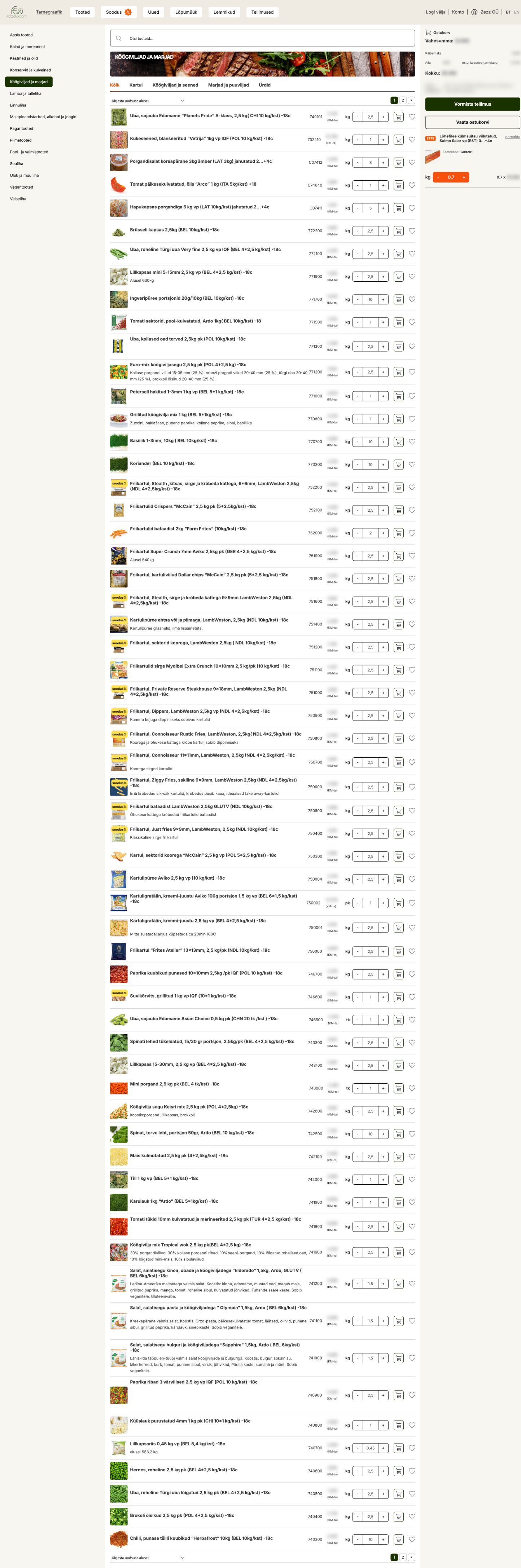 Foodexperti e-tellimiskeskus ja Directo integratsioon