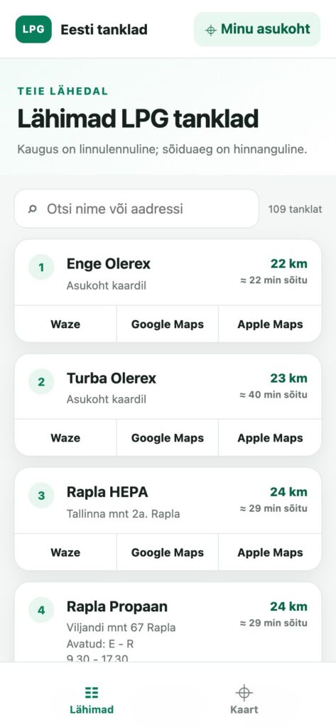 lpg.zezz.ee veebiäpp telefonis